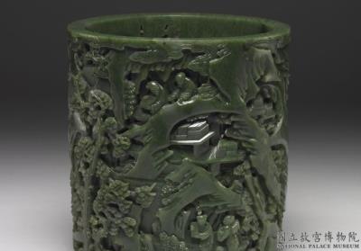 图片[2]-Jade brush holder illustrating the shi-shi cang-shu story, Qing dynasty, Qianlong reign (1736-1795)-China Archive